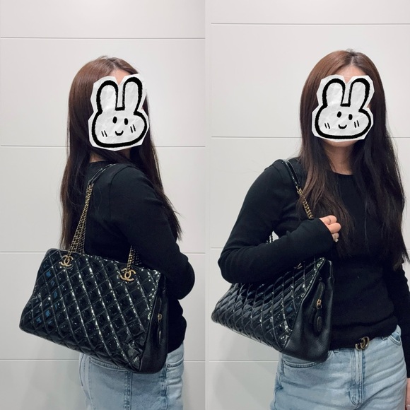 Authentic Chanel patent leather Paris Salzburg CC eyelet medium tote - Picture 4 of 17